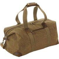 Quadra Men's Heritage Leather Trim Waxed Canvas Holdall in Light Brown