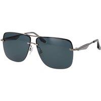 Trussardi Men's TSM3001 64T01 Square/Rectangle Sunglasses in Silver