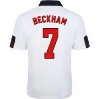 England Men's Mens Score Draw World Cup 1998 Home Shirt - Beckham 7 in White | Size: XL