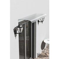 Living and Home Frosted Window Door Awning Canopy in Clear | Size: Small