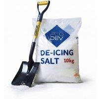 Pegdev 10kg Premium White De-Icing Salt with Winter Snow Shovel Square Mouth