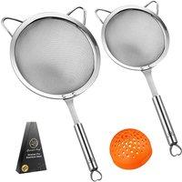 Gourmet Easy Set of 2 Stainless Steel Strainer - Silver