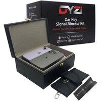 Dyzi Faraday Key Box with 2 Signal Blocking Pouches & RFID Sleeves in Black