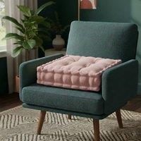Snug City Teddy Fabric Square Booster Cushion Soft Seat Riser Pad Dining Chair in Pink | Size: 45 cm x 45 cm