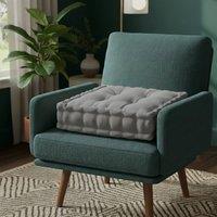Snug City Teddy Fabric Square Booster Cushion Soft Seat Riser Pad Dining Chair in Grey | Size: 45 cm x 45 cm