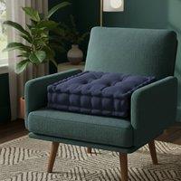 Snug City Teddy Fabric Square Booster Cushion Soft Seat Riser Pad Dining Chair in Navy | Size: 45 cm x 45 cm
