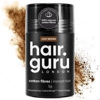 Hair Guru London Natural Cotton Hair Thickening Fibres Sample 5g in Light Brown