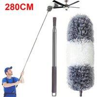 NESTLUNE Handle Cleaning Tools Spider Web Dusters Feather Duster in Grey | Size: 100 cm x 15 cm