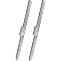 NESTLUNE 2Pack Heavy Duty Fence Post Repair Stakes Anchor Repair Kit in Silver | Size: 1.2m tall x 3m wide