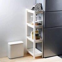 KORVIXA 4 Tier Bathroom Shower Caddy Shelf Drainer in White