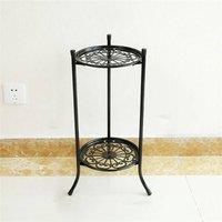 KORVIXA 2 Tier Plant Stand Flower Pot Rack Shelf in Black | Size: 500mm