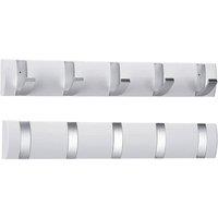 KORVIXA Foldable 5 Hooks Coat Hooks in Silver