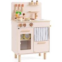 CASART Wooden Play Kitchen for Kids Role-Play Gift for children in Beige