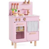 CASART Wooden Play Kitchen for Kids Role-Play Gift for children in Pink