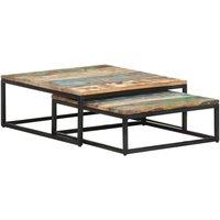 Berkfield Home Nesting Coffee Tables 2 pcs Solid Reclaimed Wood in Brown