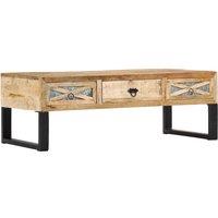 Berkfield Home Coffee Table 110x50x38 cm Solid Mango Wood in Brown | Size: 110 x 50 x 38 cm