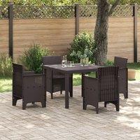 Berkfield Home Garden Table Brown 100x100x73 cm Poly Rattan | Size: 100 x 100 x 73 cm