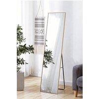 Living and Home Rectangular Full Length Mirror Freestanding Hanging Gold