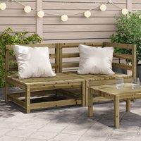 Berkfield Home Garden Sofa 2-Seater Impregnated Wood Pine in Brown