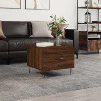 Berkfield Home Coffee Table Brown Oak 50x50x40 cm Engineered Wood | Size: 50 x 50 x 40 cm