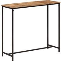 Berkfield Home Console Table 80x30x74 cm Solid Wood Mango & Iron in Grey | Size: 80 x 30 x 74 cm