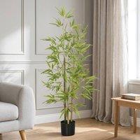 STILVORA Artificial Bamboo Tree 120 cm with Pot in Green