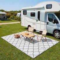 STILVORA Outdoor Rug 182 x 274 cm Reversible Waterproof Design in Grey