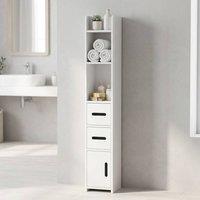STILVORA Bathroom Storage Cabinet with Shelves & Doors White