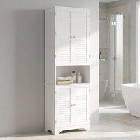 STILVORA Bathroom Storage Cabinet with 2 Cupboards White