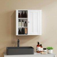 STILVORA Bathroom Wall Cabinet with Shelves & Cupboard in White