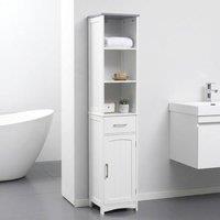 STILVORA Bathroom Storage Cabinet with Drawer & Cupboard White