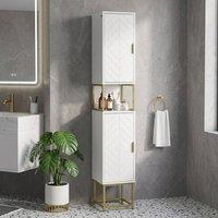 STILVORA Bathroom Storage Cabinet with 2 Doors & Shelf White