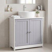 STILVORA Under Sink Cabinet with Adjustable Shelf in Grey