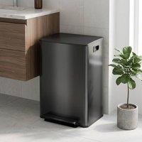 STILVORA 60L Dual Kitchen Bin with Soft-Close Lid in Black