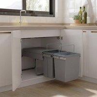 STILVORA Pull-Out Recycling Bin 40L Grey