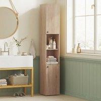 STILVORA Bathroom Cabinet with Shelves & Cupboards in Natural