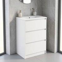 STILVORA Bathroom Vanity Unit with Basin & 2 Drawers in White