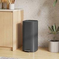 STILVORA 30L Kitchen Bin with Soft-Close Lid Black