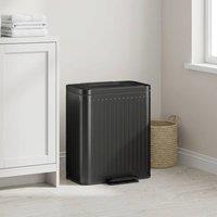 STILVORA Dual Kitchen Bin 40L with Soft-Close Lid Black