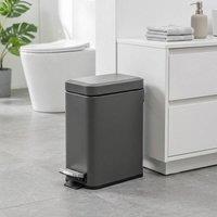 STILVORA 5L Pedal Bin with Soft-Close Lid Grey