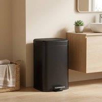STILVORA 20L Kitchen Bin with Pedal Lid in Black