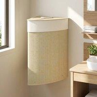 STILVORA Laundry Basket 55L with Lid Natural