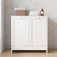 STILVORA Laundry Cabinet with 2 Pull-Out Hampers White
