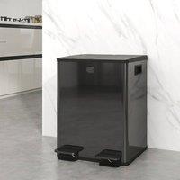 STILVORA Dual Kitchen Bin 40L with Soft-Close Lid Black