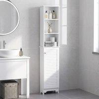 STILVORA Bathroom Cabinet with Shelves & Cupboard White