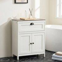 STILVORA Bathroom Cabinet with Drawer & Cupboard in White