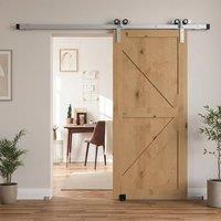 STILVORA Sliding Barn Door Track Kit 200 cm Brown