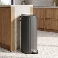 STILVORA 30L Pedal Bin with Soft-Close Lid Black