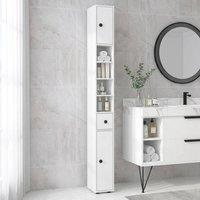 STILVORA Bathroom Cabinet 180 cm with Drawer & Shelves White