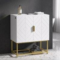 STILVORA Under Sink Bathroom Cabinet 2 Door White